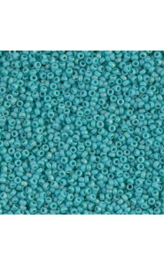 Miyuki rocailles Perlen 15/0 - Matted opaque turquoise green ab 15-412FR